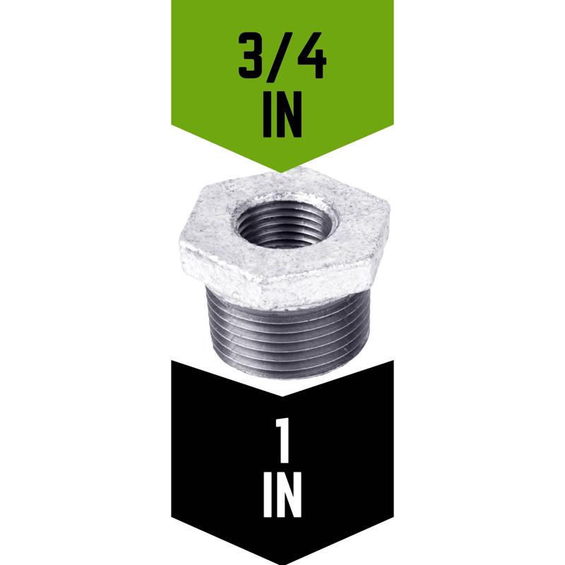 STZ Industries 1 in. MIP each X 3/4 in. D FIP Galvanized Malleable Iron Hex Bushing, Pack of 5