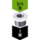 STZ Industries 1 in. MIP each X 3/4 in. D FIP Galvanized Malleable Iron Hex Bushing, Pack of 5