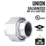 STZ Industries 1/2 in. FIP each X 1/2 in. D FIP Galvanized Malleable Iron Union, Pack of 5