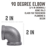 STZ Industries 3/4 in. FIP each X 3/4 in. D FIP Black Malleable Iron 90 Degree Elbow, Pack of 5