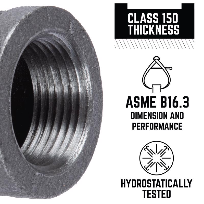 STZ Industries 3/4 in. FIP each X 3/4 in. D FIP 3/4 in. D FIP Black Malleable Iron Tee, Pack of 5