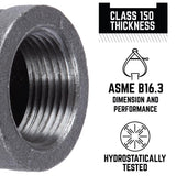 STZ Industries 3/4 in. FIP each X 3/4 in. D FIP 3/4 in. D FIP Black Malleable Iron Tee, Pack of 5