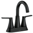 Moen Mikah 84311 Series 84311BL Bathroom Faucet, 1.2 gpm, 2-Handle, 3-Faucet Hole, Metal, Matte Black