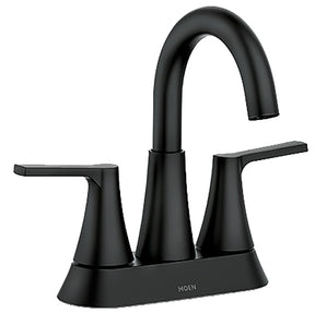 Moen Mikah 84311 Series 84311BL Bathroom Faucet, 1.2 gpm, 2-Handle, 3-Faucet Hole, Metal, Matte Black