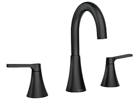 Moen Mikah, 84312 Series 84312BL Bathroom Faucet, 1.2 gpm, 2-Faucet Handle, 3-Faucet Hole, Plastic/Stainless Steel