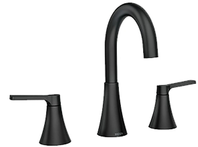 Moen Mikah, 84312 Series 84312BL Bathroom Faucet, 1.2 gpm, 2-Faucet Handle, 3-Faucet Hole, Plastic/Stainless Steel