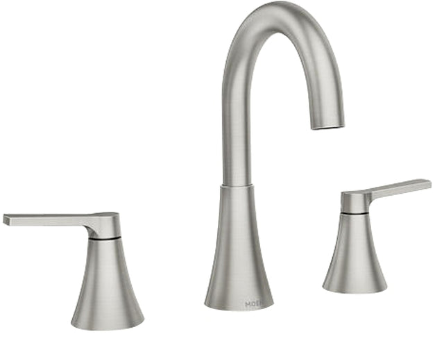 Moen Mikah, 84312 Series 84312SRN Bathroom Faucet, 1.2 gpm, 2-Faucet Handle, 3-Faucet Hole, Plastic/Stainless Steel