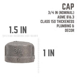 STZ Industries 3/4 in. FIP each Black Malleable Iron Cap, Pack of 5
