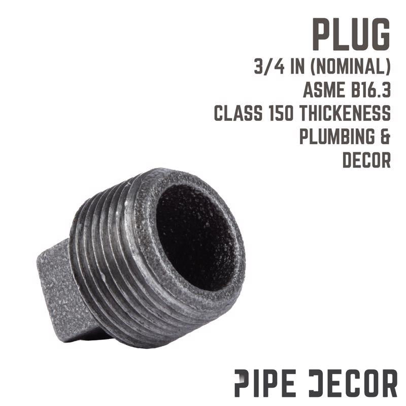 STZ Industries 3/4 in. MIP each Black Malleable Iron Plug, Pack of 5