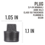 STZ Industries 3/4 in. MIP each Black Malleable Iron Plug, Pack of 5