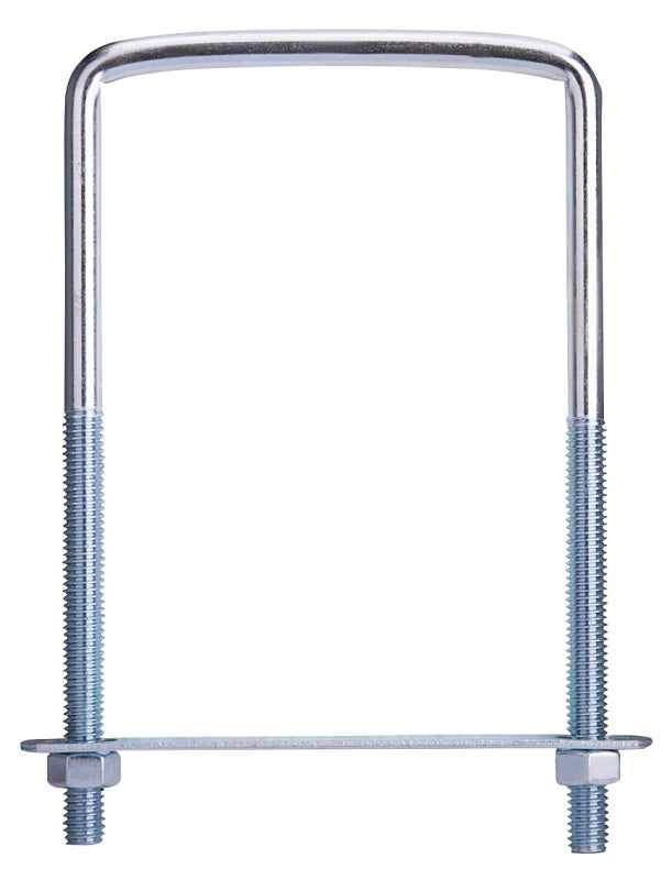 ProSource LR355 U-Bolt, 3/8 in Thread, 3-3/4 in L Thread, Steel, Zinc, Pack of 10