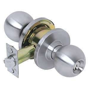 Tell Manufacturing CL100006 Storeroom Knob, Zinc Dichromate, Commercial, SCC Keyway, 2-3/4 in Backset