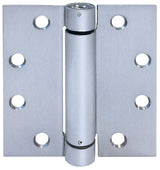 Tell Manufacturing HG100318 Spring Hinge, 4-1/2 in L x 4-1/2 in W, Stainless Steel, Satin, 8-Mounting Hole, Fixed Pin