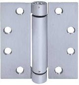 Tell Manufacturing HG100323 Spring Hinge, 3-1/2 in L x 3-1/2 in W, Stainless Steel, Satin, Wall Mounting, Fixed Pin