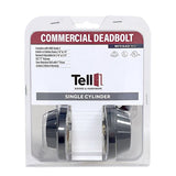 Tell Manufacturing DB2000 Series CL102906 Deadbolt, 2 Grade, Keyed Different Key, Steel, Matte Black, C Keyway