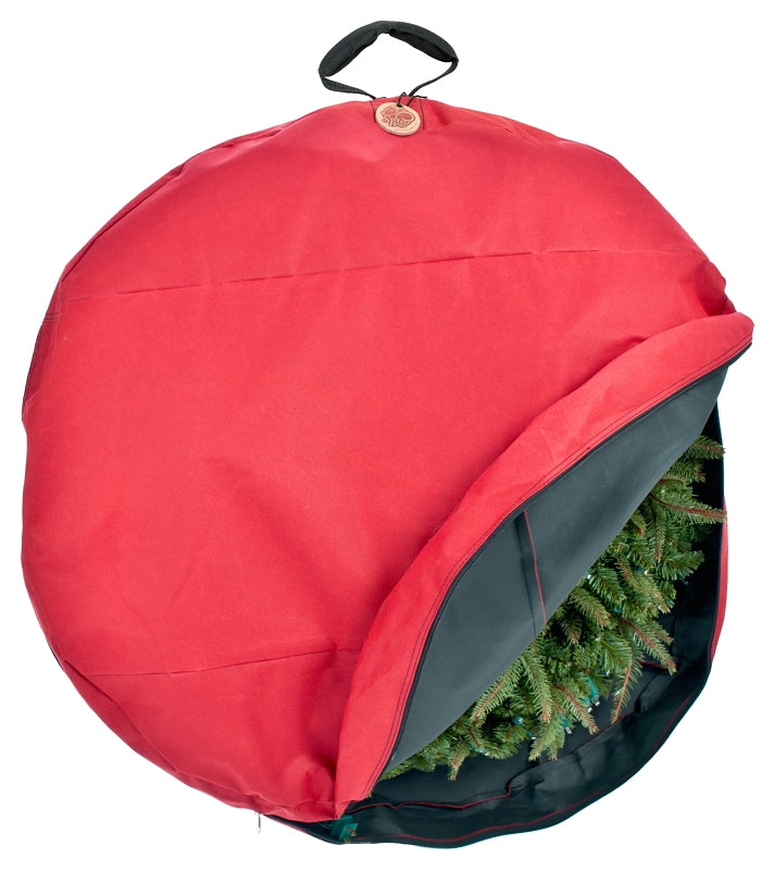 Treekeeper SB-10154 Wreath Storage Cover, 30 in, 30 in Capacity, Polyester, Red, Pack of 12