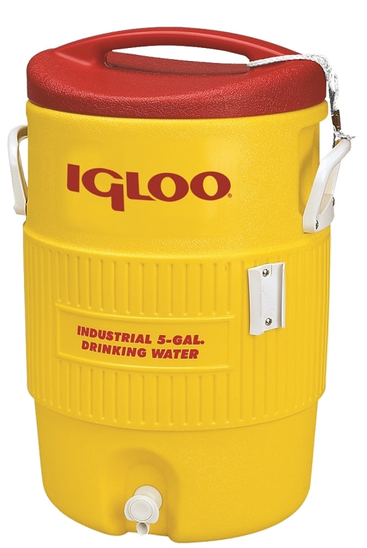 Igloo 400 Series 00451 Water Cooler with Tap, 5 gal Cooler, Plastic, Red/Yellow