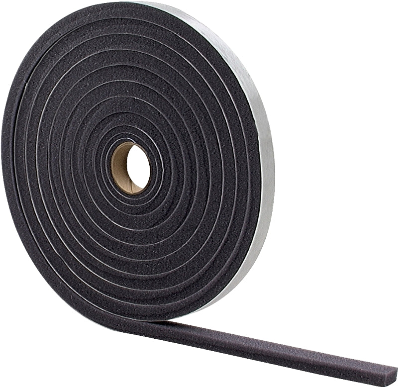 M-D 02055 Foam Tape, 3/8 in W, 17 ft L, 3/16 in Thick, Gray