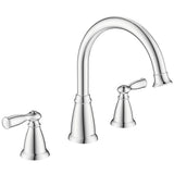 Moen Banbury Series 86924 Tub Faucet, 1.6 gpm, 2-Handle, Lever Handle, Stainless Steel, Chrome Plated