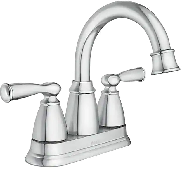 Moen Banbury Series 84943 Centerset Bathroom Faucet, 1.2 gpm, 2-Faucet Handle, 3-Faucet Hole, Metal, Chrome-Plated