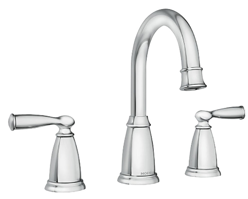 Moen Banbury Series 84947 Bathroom Faucet, 1.2 gpm, 2-Handle, 3-Faucet Hole, Metal, Chrome, Lever Handle