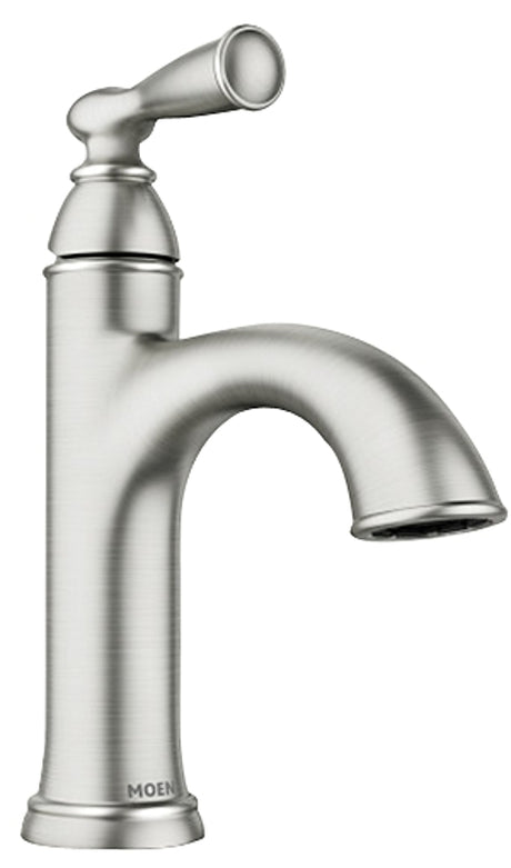 Moen Banbury Series 84945SRN Bathroom Faucet, 1.2 gpm, 1-Handle, Zinc, Spot Resist Brushed Nickel, Lever Handle