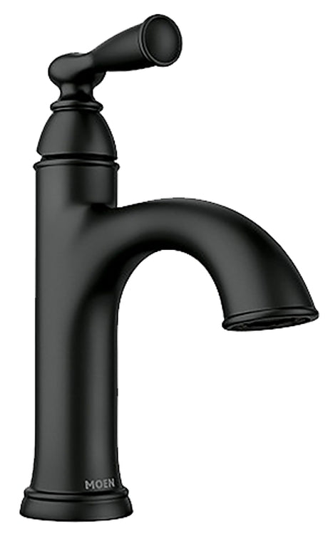 Moen Banbury Series 84945BL Bathroom Faucet, 1.2 gpm, 1-Handle, Zinc, Matte Black, 4 in Faucet Centers