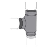 Imperial 8 in. X 8 in. X 8 in. Steel Stove Vent Single Tee
