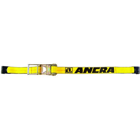 Ancra 500 Series 48987-20 Strap, 3 in W, 27 ft L, Polyester, Yellow, 5400 lb Working Load, Hook End