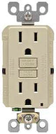 Leviton R01-GFNT1-0KI GFCI Duplex Receptacle, Polycarbonate, Ivory, 2-Pole, 15 A, 3-Wire, Back, Side Wiring