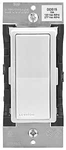Leviton Decora Digital R00-DDS15-BDM Dual Voltage Switch with Timer, 1 -Pole, 3 -Way, 120/277 VAC, 60 Hz, Bluetooth