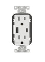 SmartlockPro M72-GFTR1-03W Tamper-Resistant Slim GFCI Outlet with LED Indicator Light, 125 VAC, 15 A, NEMA: NEMA 5-15R