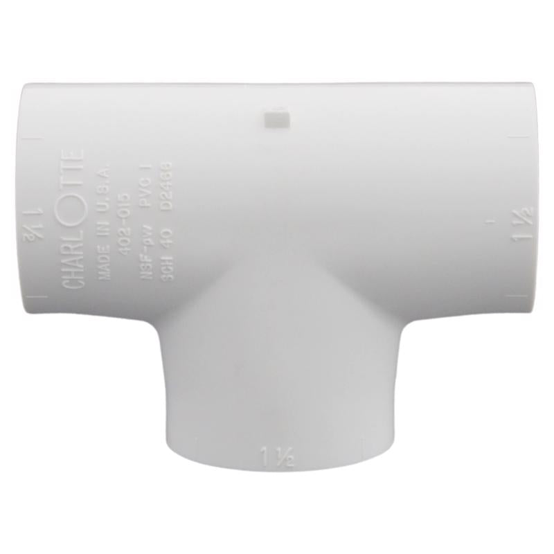 Charlotte Pipe Schedule 40 1/2 in. Slip X 1/2 in. D Slip PVC Reducing Tee 1 pk