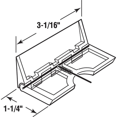 Prime-Line U 9842 Door Lock, Plastic, 3/16, 1/8, 1/4 in Thick Door