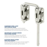 Prime-Line U 9847 Sliding Door Loop Lock, Steel, Nickel-Plated, 1-3/8 to 1-3/4 in Thick Door, Pack of 2