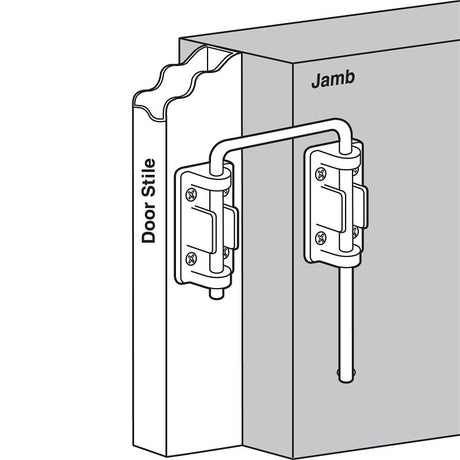 Prime-Line U 9847 Sliding Door Loop Lock, Steel, Nickel-Plated, 1-3/8 to 1-3/4 in Thick Door, Pack of 2