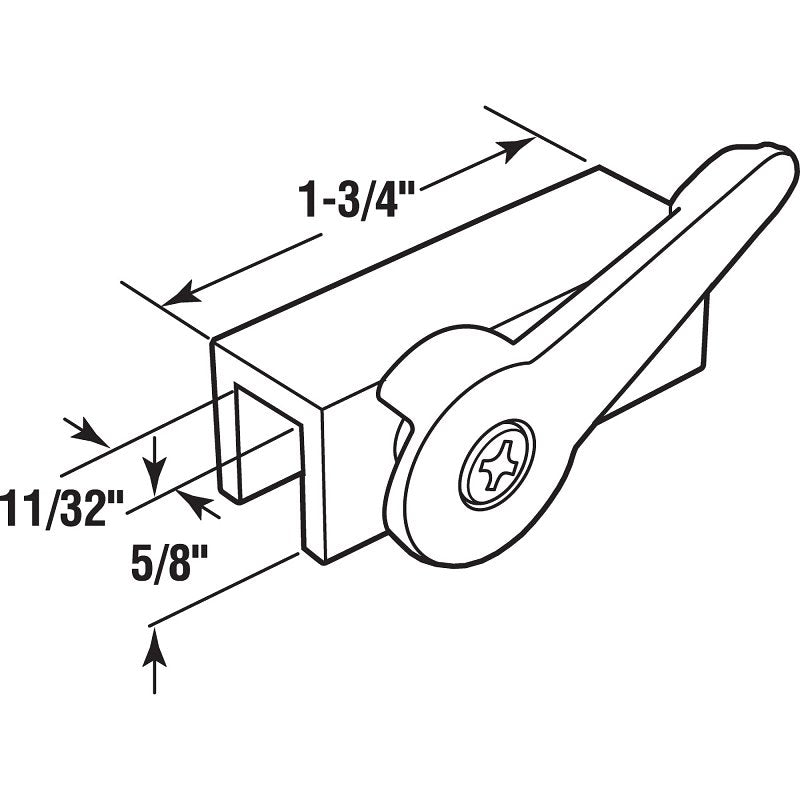 Prime-Line U 9825 Cam Action Lock, 1-3/4 in L Handle, Aluminum