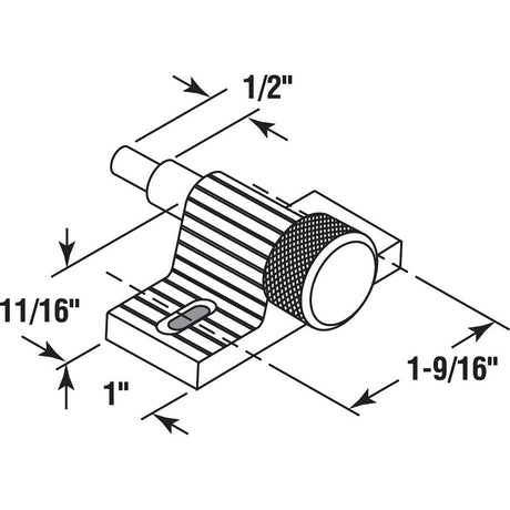 Prime-Line U9850 Patio Door Lock, Aluminum, White