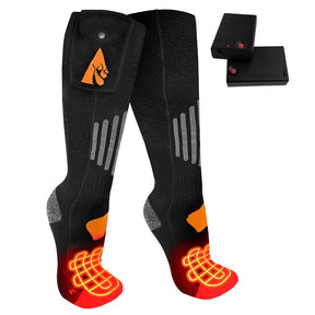 ActionHeat AH-SK-AA-03-S-M Heated Socks, Unisex, S/M, Cotton/Spandex/Wool, Black, Pack of 3