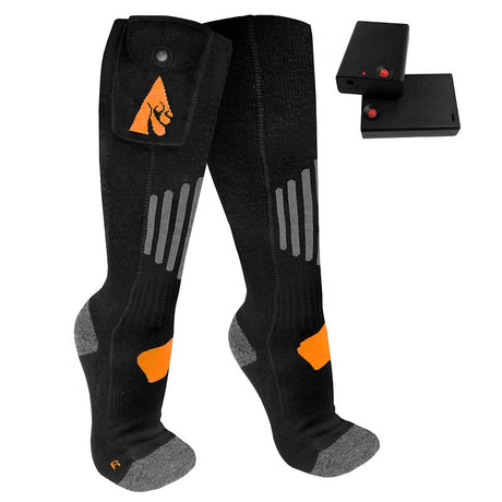 ActionHeat AH-SK-AA-03-L-XL Heated Socks, Unisex, L/XL, Cotton/Spandex/Wool, Black, Pack of 3