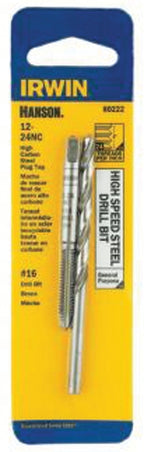 Irwin 80222 12-24 NC Tap and Drill Bit Set, HCS/HSS, #16 Drill Bit