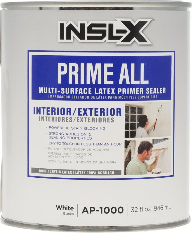 Insl-X AP-1000099-04 Multi-Surface Primer Sealer, Flat, White, 1 qt, Pack of 4