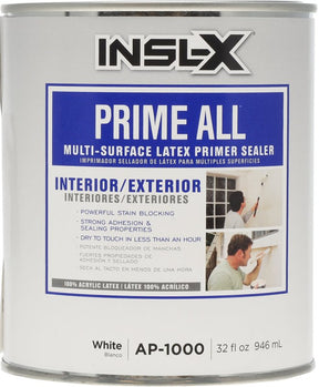 Insl-X AP-1000099-04 Multi-Surface Primer Sealer, Flat, White, 1 qt, Pack of 4