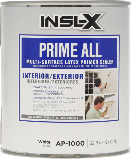 Insl-X AP-1000099-04 Multi-Surface Primer Sealer, Flat, White, 1 qt, Pack of 4