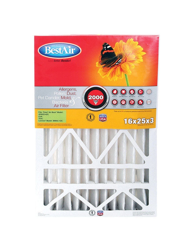 BestAir 16 in. W X 25 in. H X 3 in. 11 MERV Pleated Air Filter 1 pk, Pack of 3