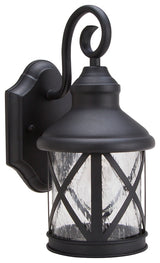 Boston Harbor LT-H01 Single Light Wall Lantern, 60 W, 120 V, CFL, Steel, Black, Black