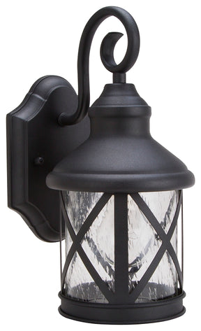 Boston Harbor LT-H01 Single Light Wall Lantern, 60 W, 120 V, CFL, Steel, Black, Black