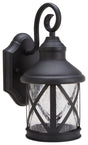 Boston Harbor LT-H01 Single Light Wall Lantern, 60 W, 120 V, CFL, Steel, Black, Black