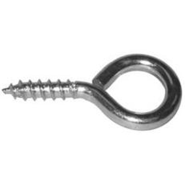Reliable SEZ114MR Screw Eye, 1/8 in Dia Wire, 12 mm L Thread, 1-1/4 in OAL, Steel, Zinc, Pack of 5