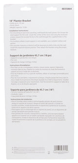 Landscapers Select GB0143L Planter Bracket, 15-1/4 L, Steel, Black, Wall Mount Mounting